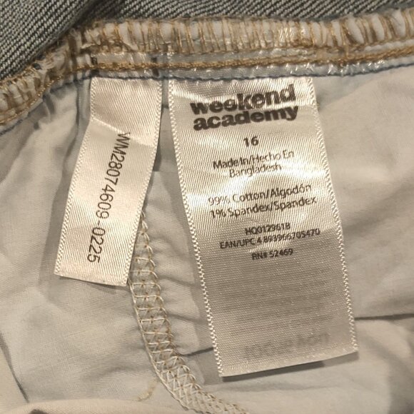 Weekend Academy Dark Wash Cuffed Blue Jeans Boy's Size 16 New with Tags NWT - Picture 5 of 8